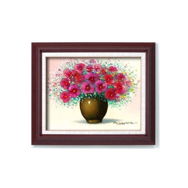 油絵額 フレームセット オンタケF6号 桑山茂 「赤い花」 433×525×50mm 化粧箱入り 額縁 額 フレーム