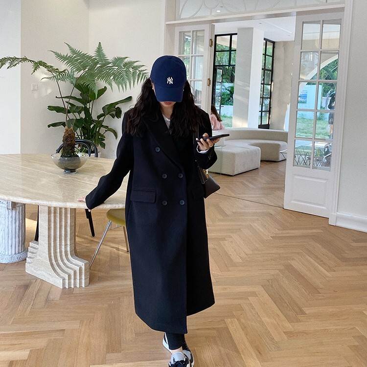 アウター コート 上着 ロング丈 長袖 ドロップショルダー 萌袖 Vネック 襟付き ワイド Aライン ポケット 前開き ポリエステル 大人可愛い シンプル カジュアル おしゃれ 大人女子 こなれ感 ル