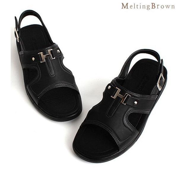 メンズ夏サンダル 背が高くなる メンズレザーサンダル mx23