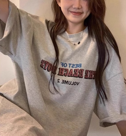 Ｔシャツ レディース トップス 半袖 ラウンドネック ストリート かわいい 大人可愛い きれいめ シンプル カジュアル 上品 レトロ アジアン エキゾチック ボーイッシュ ガーリー ルーズ 個性的