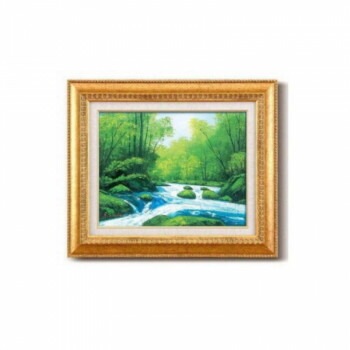 工藤昭重油絵額F6金　1146240/奥入瀬川