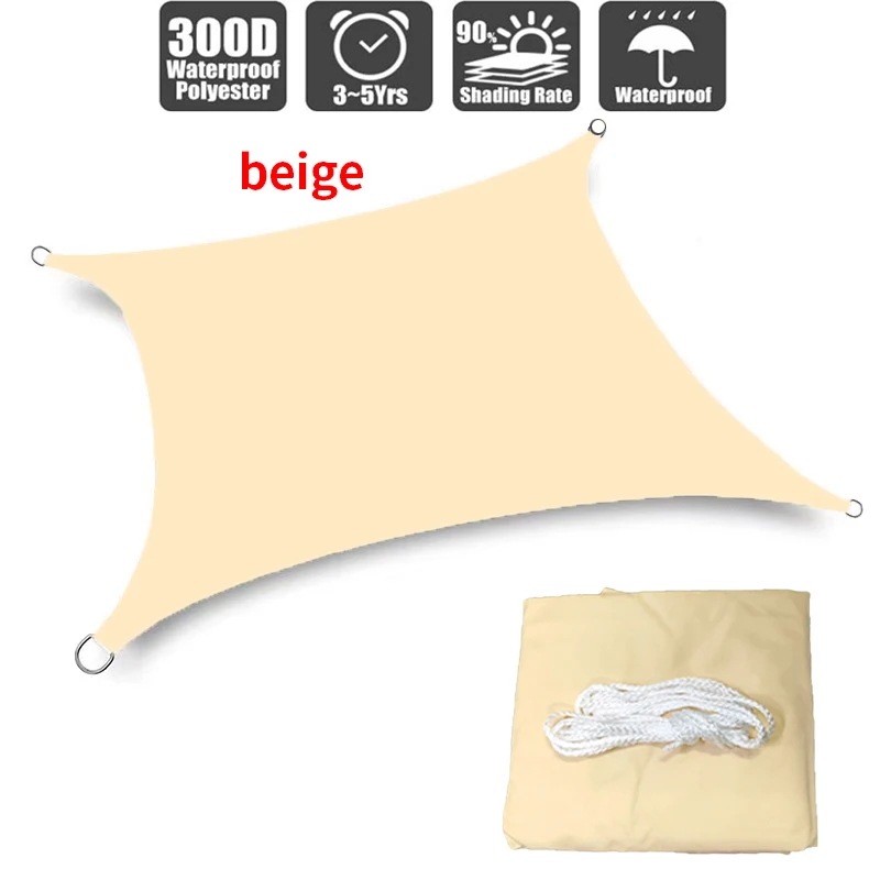 屋外の庭ビーチキャンプパティオプール日よけテントのための420d防水日よけシェード beige 2.5x2.5m