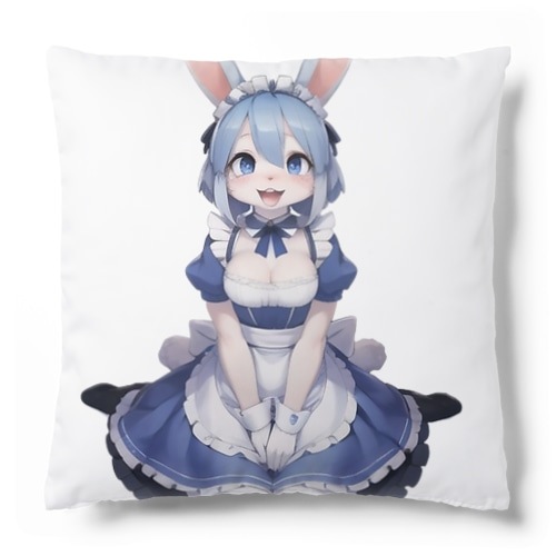 【文字入れ可能受注生産】ウサギの女の子 メイド ケモナー おかりなさい クッション