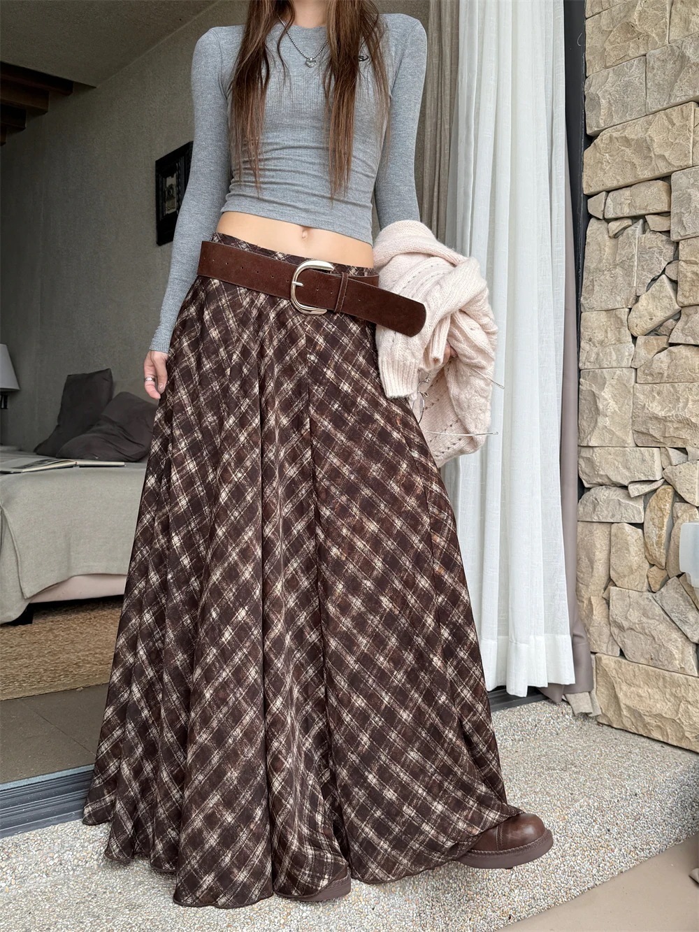 25 かわいい スカート ロングスカート ロング丈 レディース 韓国 色っぽ 女っぽ カジュアル きれいめ 大人っぽ 上品 ゆったり 着回しフェミニンファッションカジュアル