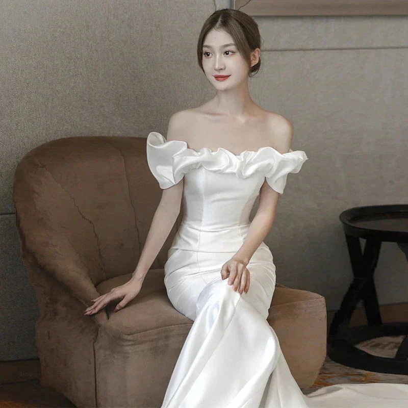 人気新品 成人式 ワンピース 結婚式 花嫁 お呼ばれ 白 ウェディングドレス 二次会 ロングドレス 28 演奏会 サイズオーダーメイド可能 パーティードレス ウェディング 前撮り
