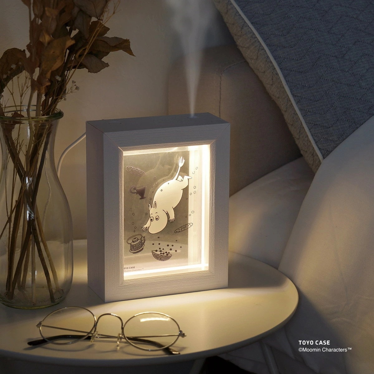 【東洋ケース公式】加湿器 HUMIDIFIER Frame フレーム ムーミンシリーズ ムーミン ニョロニョロ リトルミイ スナフキン 木目 飾れる クリアカード オリジナル イラスト