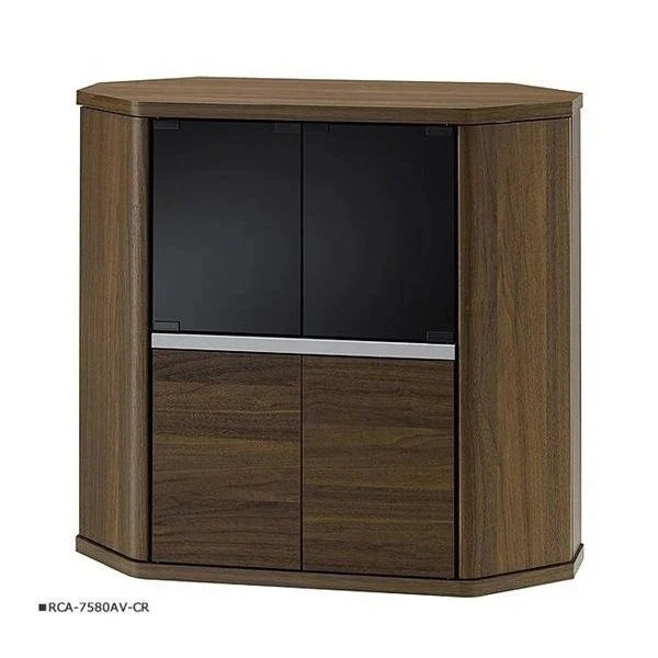 テレビ台 ミドルボード ラック 棚 おしゃれ コーナー 北欧モダン 木目 ガラス扉 キャスター ダイニング 幅79cm