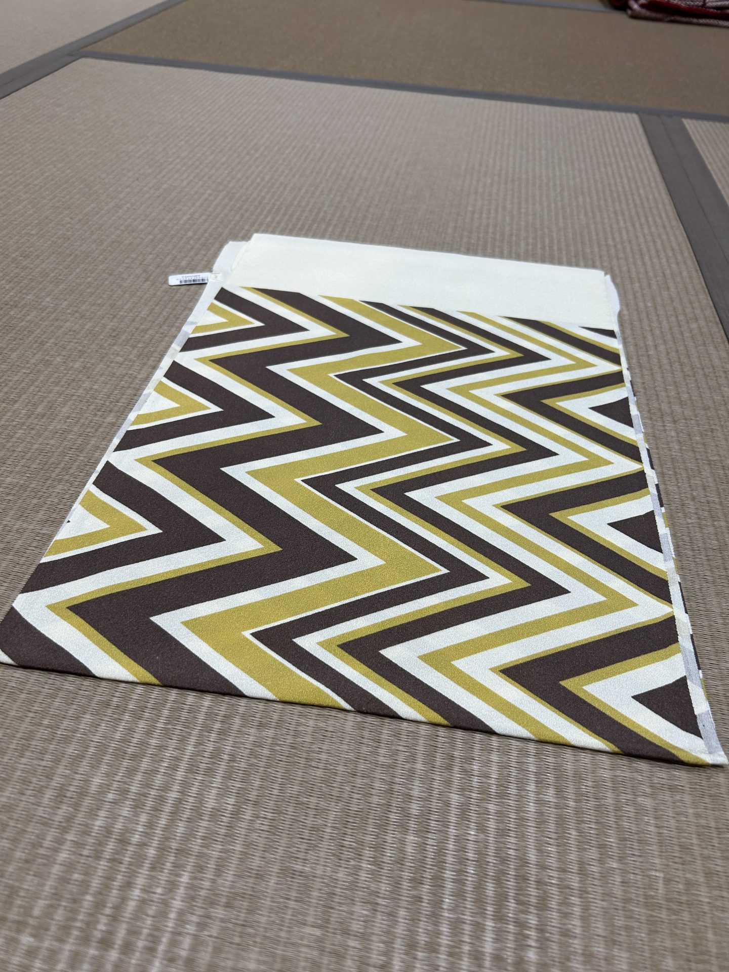 帯揚 ガラガラギザギザ紋様 マスタード [obiage005]