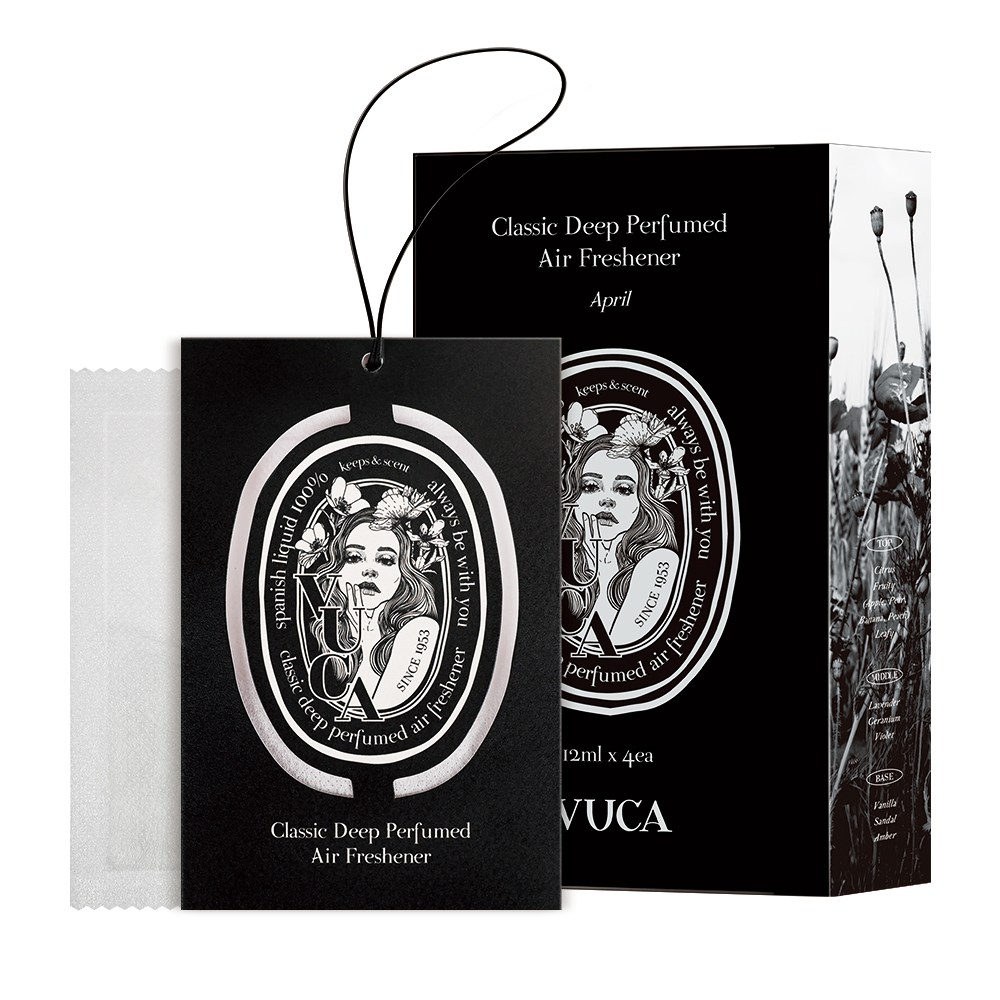 ビューカ クラシック ディープ パピュームド シャシェ 車両 ワードローブ 屋内香り 4p 本品48mlエイプリル香1本