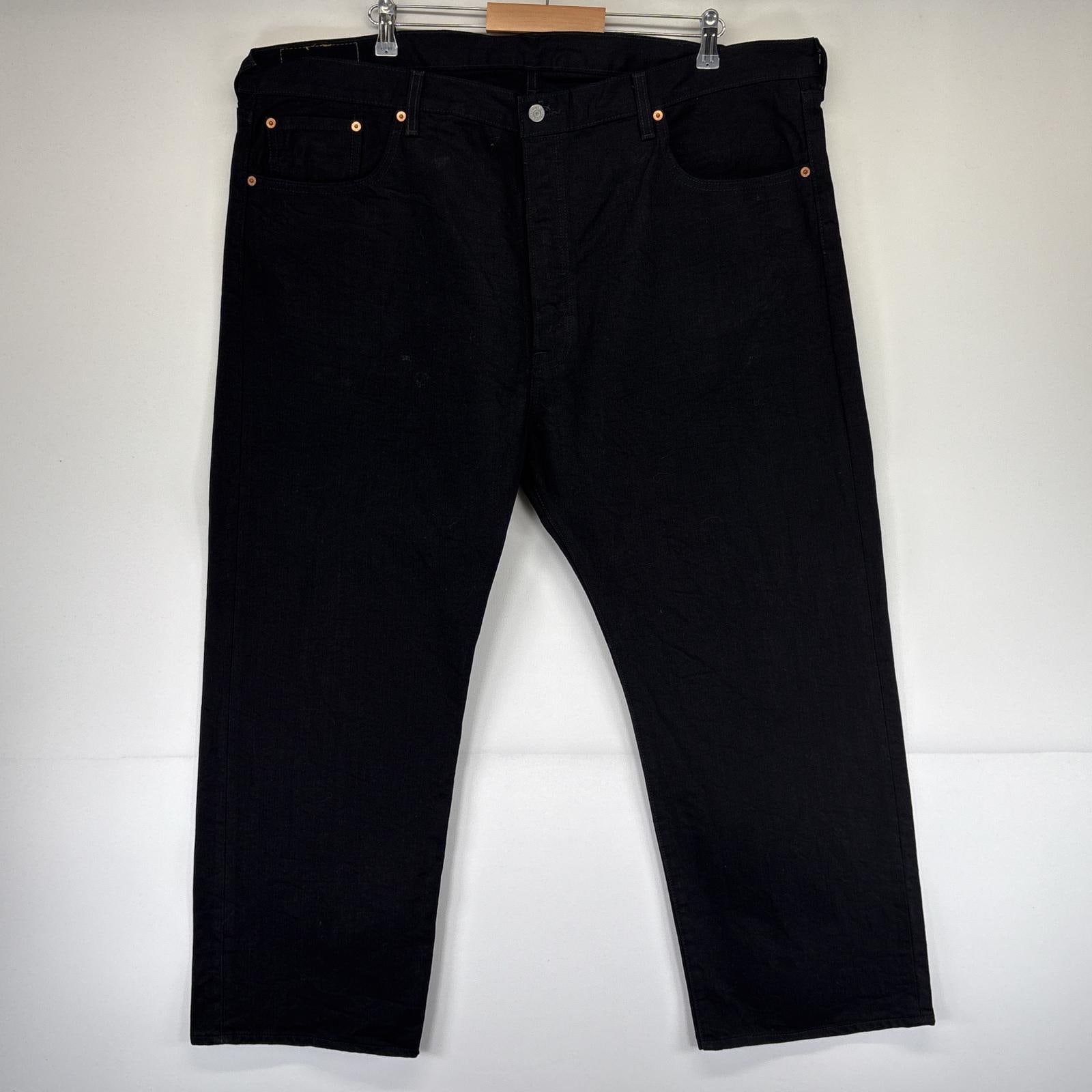 古着 デニムパンツ 501 ストレート ボタンフライ ジーンズ ジーパン 大きいサイズ w46 L30 ブラック メンズ