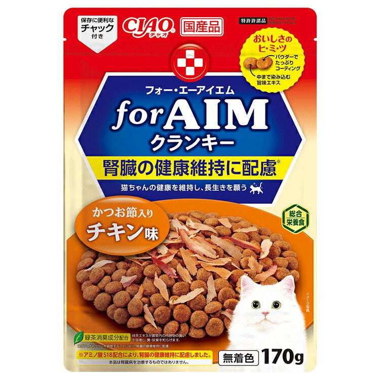 キャットフード　いなば　ＣＩＡＯ　ｆｏｒ　ＡＩＭ　クランキー　かつお節入りチキン味　１７０ｇX２４　ＣＲＣ35―15―20―05―99