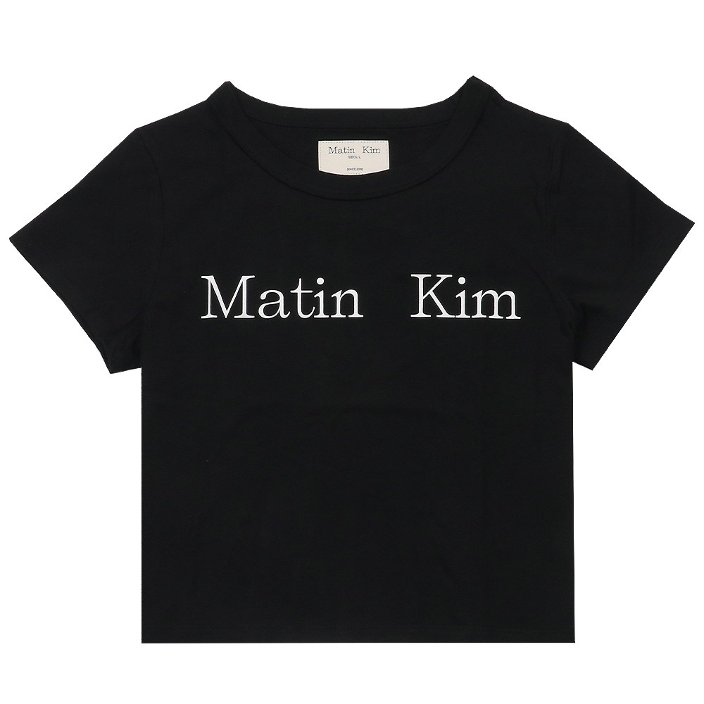 Tシャツ LOGO CROP TOP BLACK 半袖 レディース 韓国 ファッション アパレル