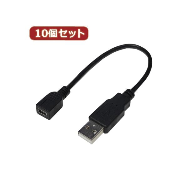 変換名人 10個セット USBケーブル20 A(オス) to mini(メス) USBAA/M5B20X10