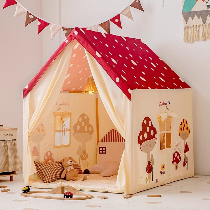 キッズテント HOME アウトドア キャンプ ティピー おしゃれ コットン 子供 テント リビング 家の中 室内 たためる キッズコーナー 秘密基地