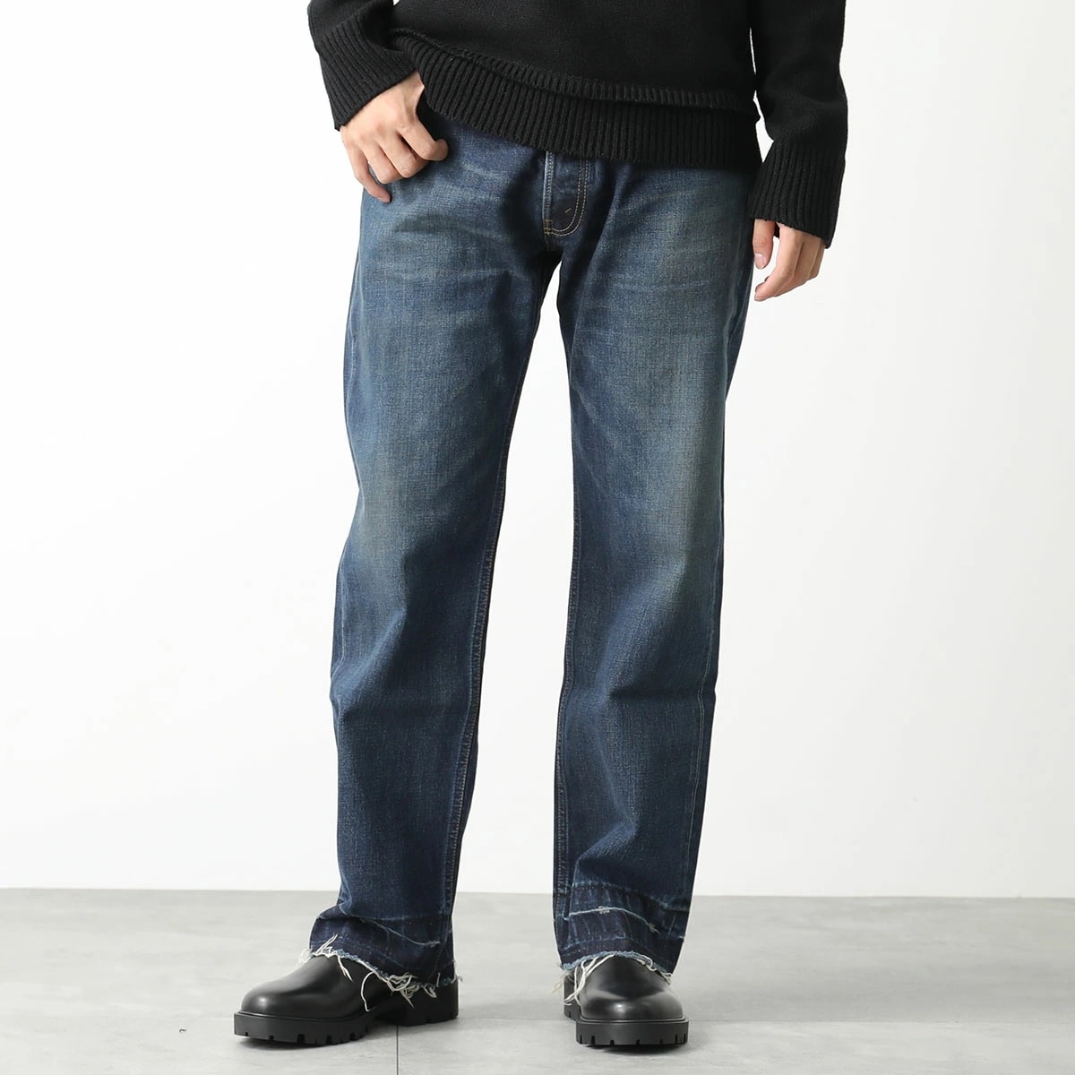 CELINE セリーヌ ジーンズ 2N785787D.07ID メンズ デニムパンツ ジーパン Gパン ストレート ダメージ加工 ウォッシュ加工 ブルー