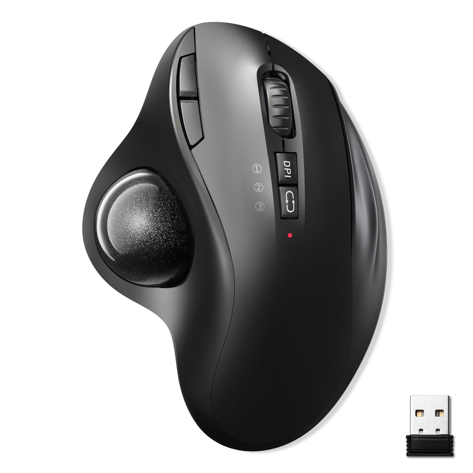 【2024 NEWモデル】トラックボール マウス Bluetooth &2.4GHz USBレシーバー 2モード ワイヤレス マウス ボール 3台同時接続 マウス トラックボール 親指 右利き 節電モ 8,579円