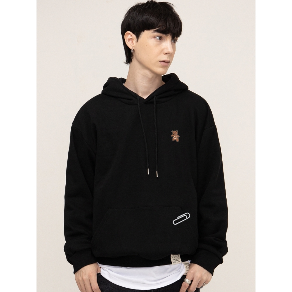 GRAVER スモールベア刺繍スマイルフードティー 6color