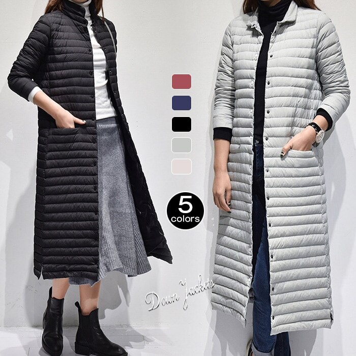 ダウンコート レディース ロング ダウンジャケット 着痩せ 軽量 無地 アウター 冬服 u