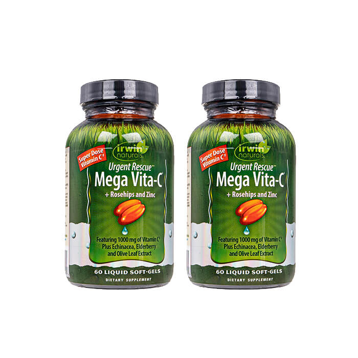 ビタCプラスアージェントレスキュー 60錠 2本 IrwinNaturals メガビタC アーウィンナチュラルズ 海外発送 日時指定不可 ヤマト国際便発送