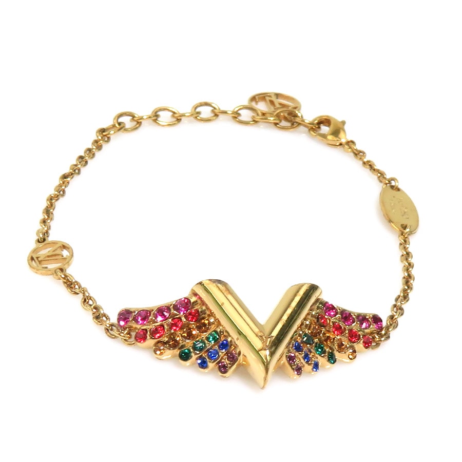 ルイ ヴィトン LOUIS VUITTON ブレスレット エッセンシャル V カリフォルニア メタル/ラインストーン ゴールド/マルチカラー レディース M69580 e60569