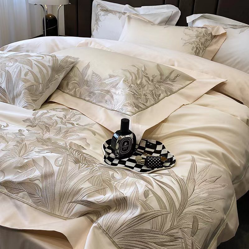 フルコットン120ロングベルベットコットン4ピースセットピュアコットンフラワー刺繍キルトキルトセットスタイルヨーロッパスタイルトリビュートサテンベッド 2222222