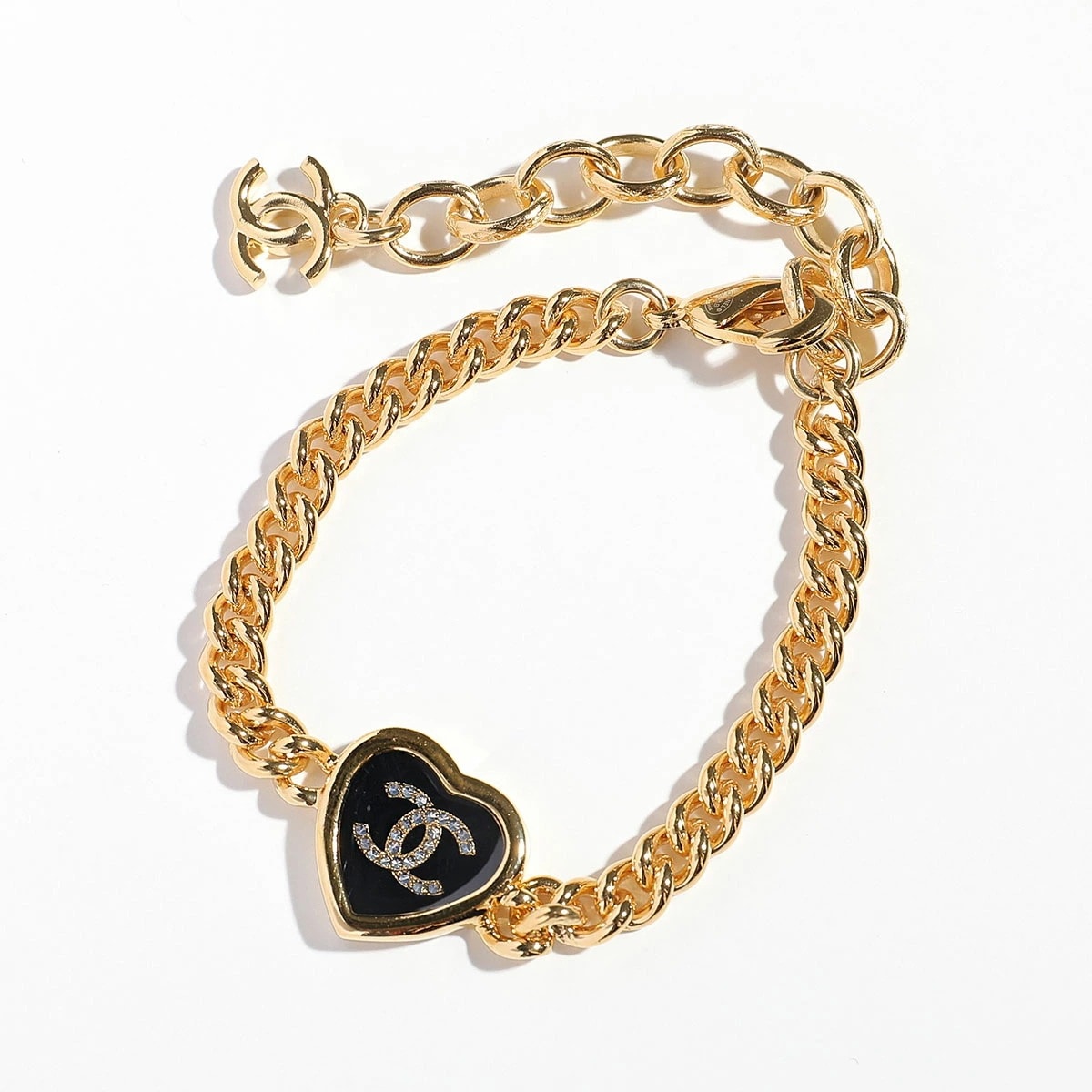 CHANEL シャネル ブレスレット ABG320 B21880 レディース ココマーク CCマーク ラインストーン アクセサリー ハート U3496