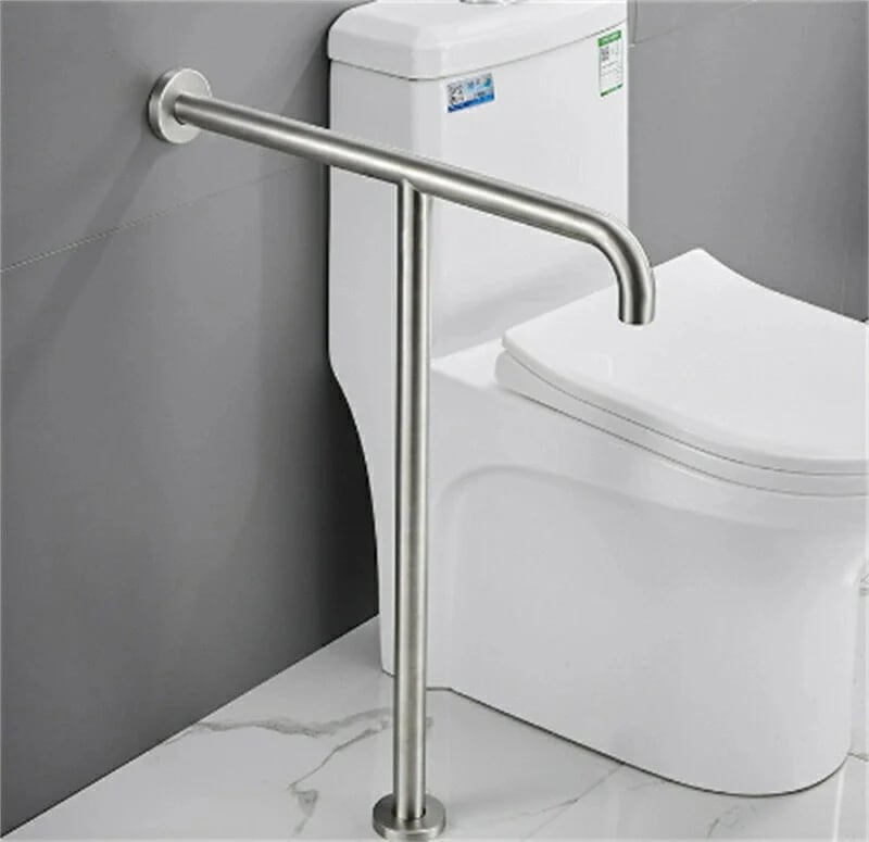 転倒防止 耐荷重150kg 介護 ステンレス製 トイレ用アーム トイレ手すり T型 立ち上がり補助 浴室の手すり サポート 組み立て簡単 3点セット