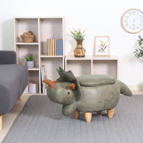 スツール アニマル ダイナソー 収納付き 動物 かわいい 可愛い おしゃれ コンパクト 子供 キッズ 布 椅子 ぬいぐるみ マスコット 完成品 ID015