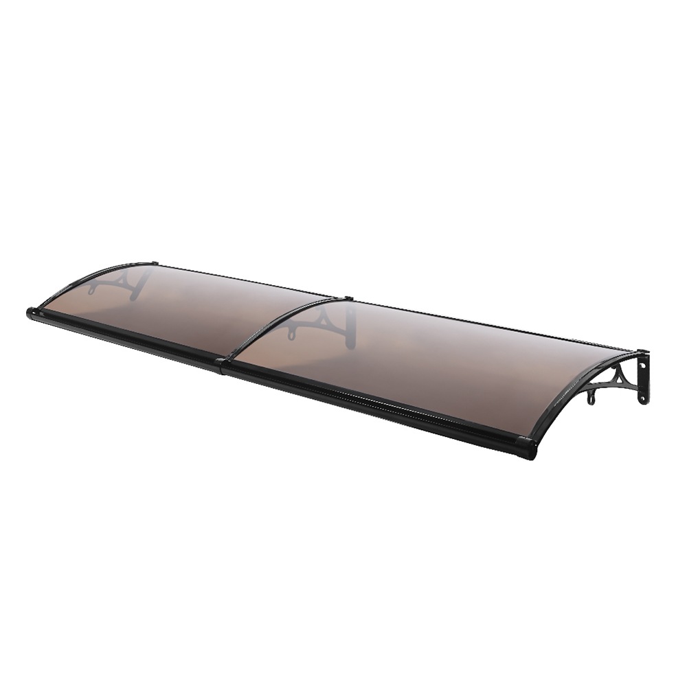 【国内へ発送&送·料·無·料】351【TYPE B 64*204cm 茶色】雨よけ 屋根庇 雪対策 ひさし 組立が簡単 雨よけ 雪よけ テラス 玄関 梅雨対策 住宅用 パティオ日除け 後付け 雨雪パネ