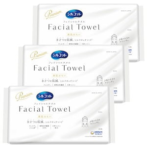 【まとめ買い】シルコット フェイシャルタオル Facial Towel 素肌おもい 40枚 フェイスタオル フェイスペーパー クレンジングタオル ユニチャーム×３