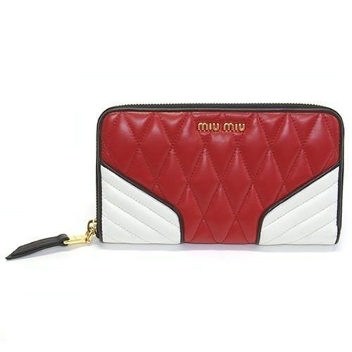 アウトレット ナッパレザー ラウンドファスナー長財布 ROSSO + BIANCO 5M0506-BIK-RO P