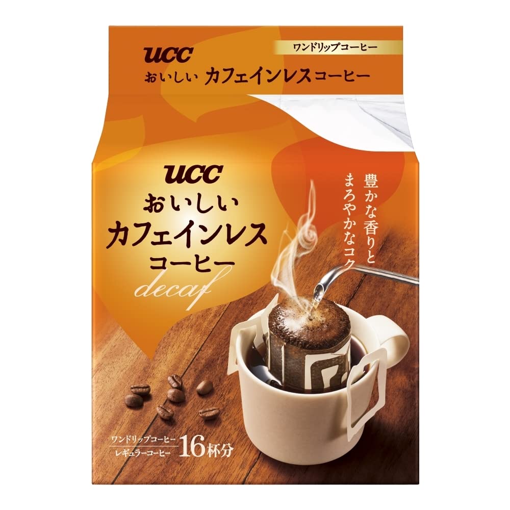 お・い・し・いカフェインレス UCC おいしいカフェインレスコーヒー ワンドリップコーヒー 16杯分×6個