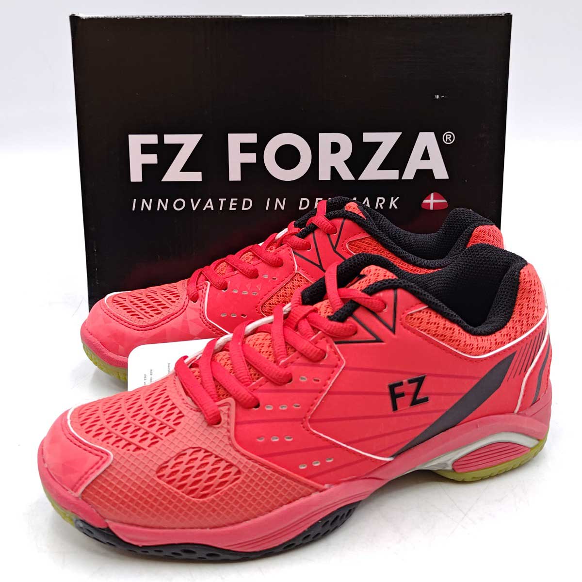 【中古・未使用品】FZ FORZA フォーザ SHARCH M メッシュ ハイパフォーマンス バドミントンシューズ 24.5cm ポピーレッド FZ302952