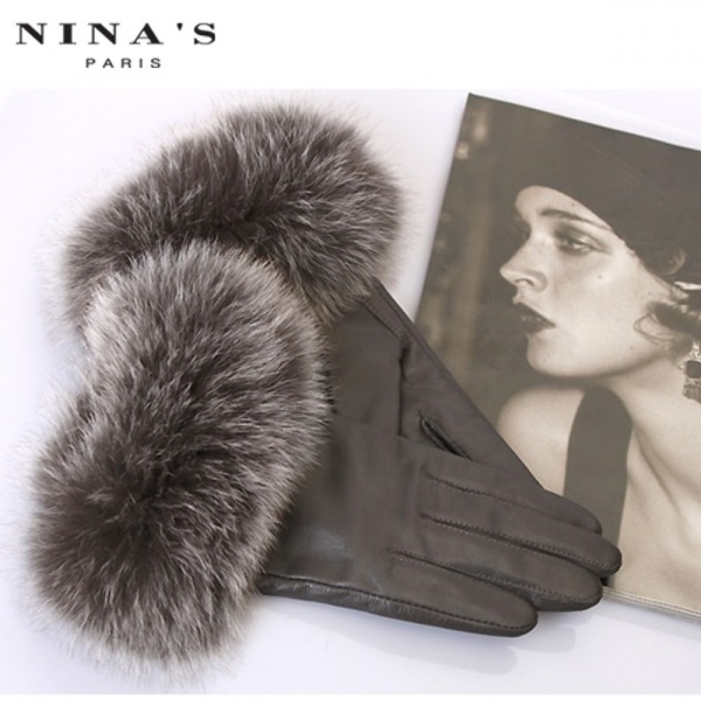 (ニナスパリ) フォックスファーソフトシープスキングローブ (6SH426)