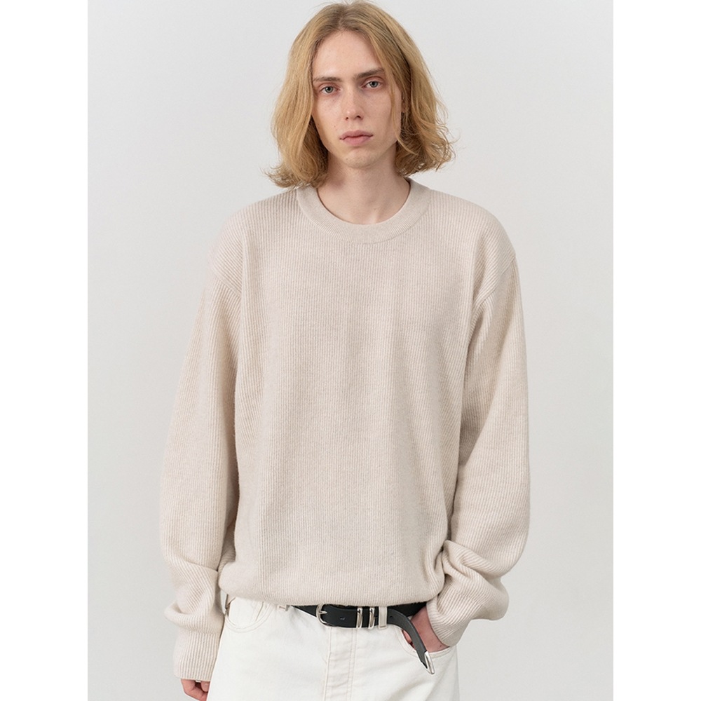 Dunst メンズユニセックスボタン付きクルーネックセーターウェザーメランジ M UDSW4C107I1