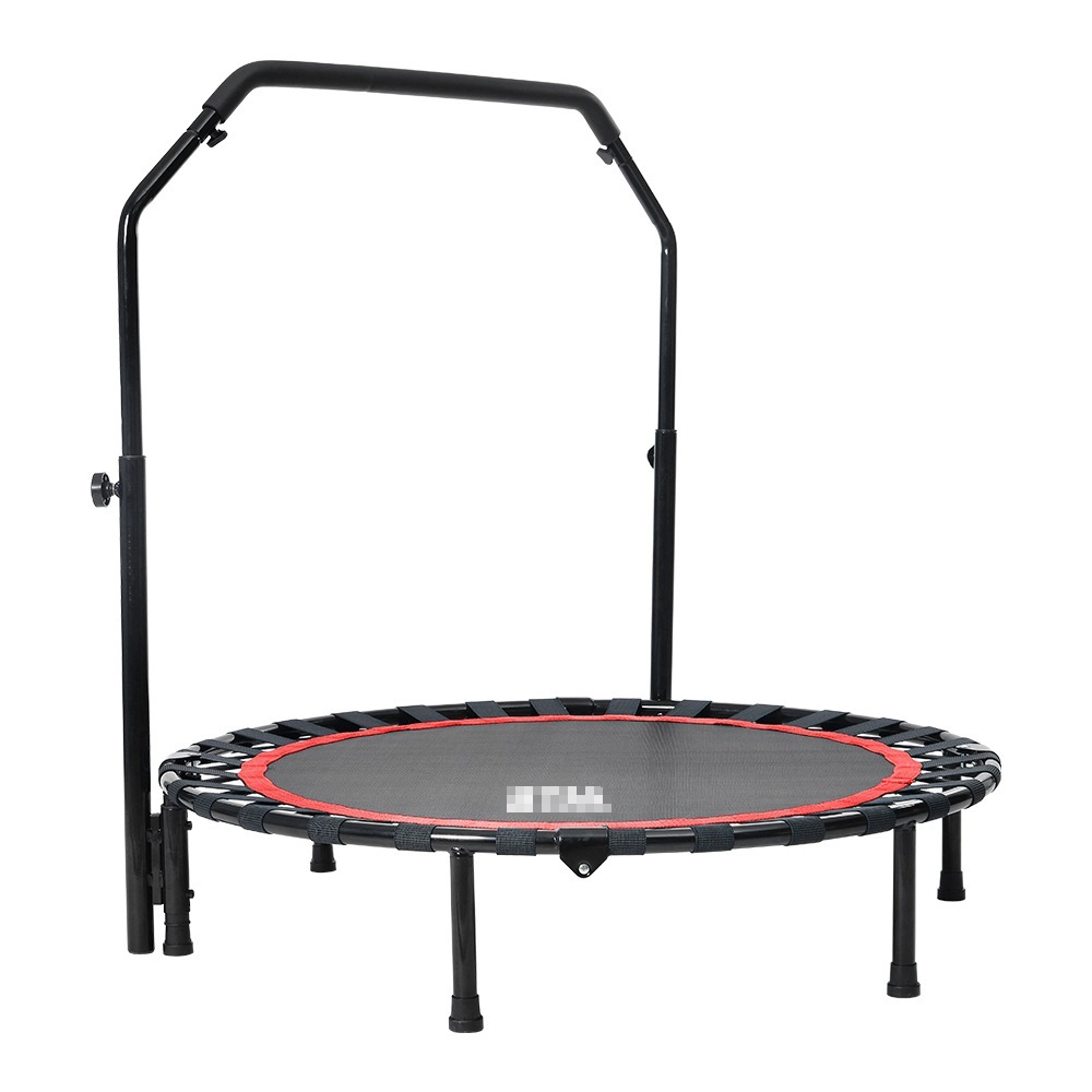 補助手すり付き トランポリン 耐荷重110kg 102cm ゴム ダイエット器具 健康器具 折りたたみ おもちゃ エクササイズ フィットネス 室内運動 あそび 家庭用 子供用 大人用 有酸素運動