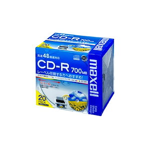 maxell データ用 CD-R 700MB 48倍速対応 インクジェットプリンタ対応ホワイト(ワイド印刷) 20枚 5mmケース入 CDR700S.WP.S1P20S