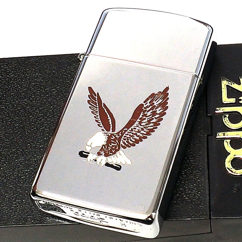 ZIPPO スリム ジッポ ライター カナダ製 1989年製 イーグル ビンテージ オンタリオ製 鷲 珍しい 廃盤 かっこいい 未使用品 絶版 ヴィンテージ レア シルバー メンズ おしゃれ