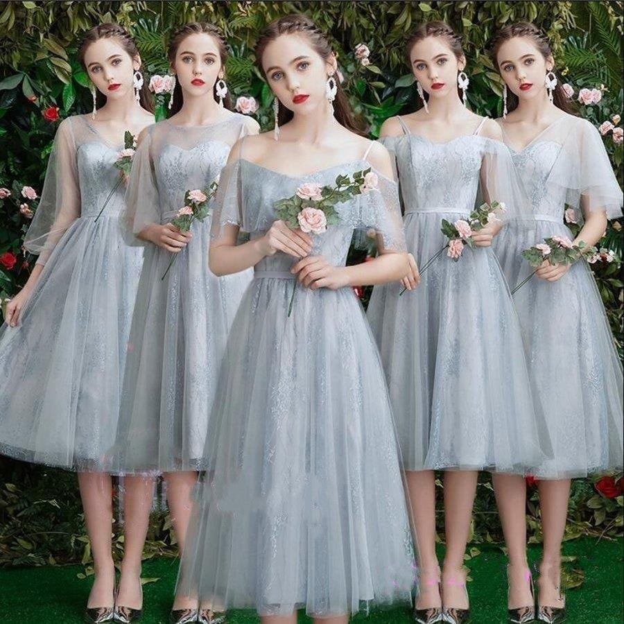 ミモレ丈ドレスブライズメイド花嫁の介添えドレス大人上品ウェディングドレス演奏会二次会パーティードレス披露宴結婚式203040謝会