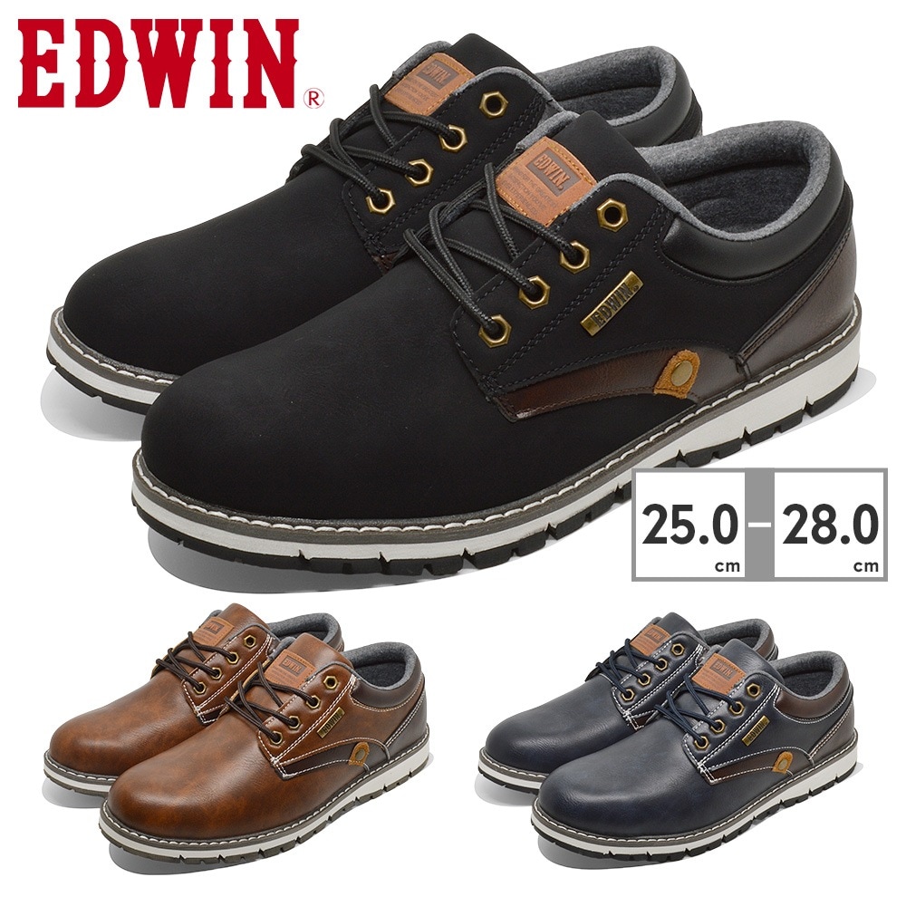 EDWIN スニーカー メンズ EDW-7980 エドウィン 幅広 防水 防滑