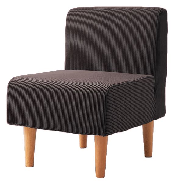 ダイニングソファ 1人掛けコーディロイ生地 GRY グレー