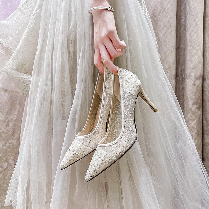 パンプス結婚式ウェディングシューズ結婚式パンプスキラキラウエディングシューズパーティーシューズパーティー靴二次会前撮り花嫁お呼ばれ美脚成人式ハイヒール8センチヒールパーティー用レデ上品