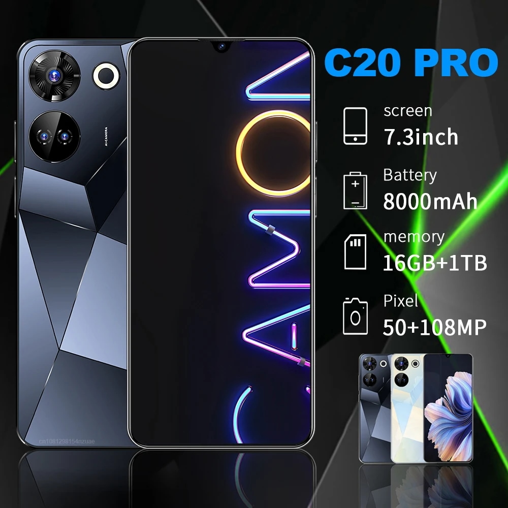 8540.0 26% OFFSDカード付きのオリジナルのスマートフォングローバルバージョンの電話顔のロック解除5g7.3インチのディスプレイ16GB1テラバイト8000mah50