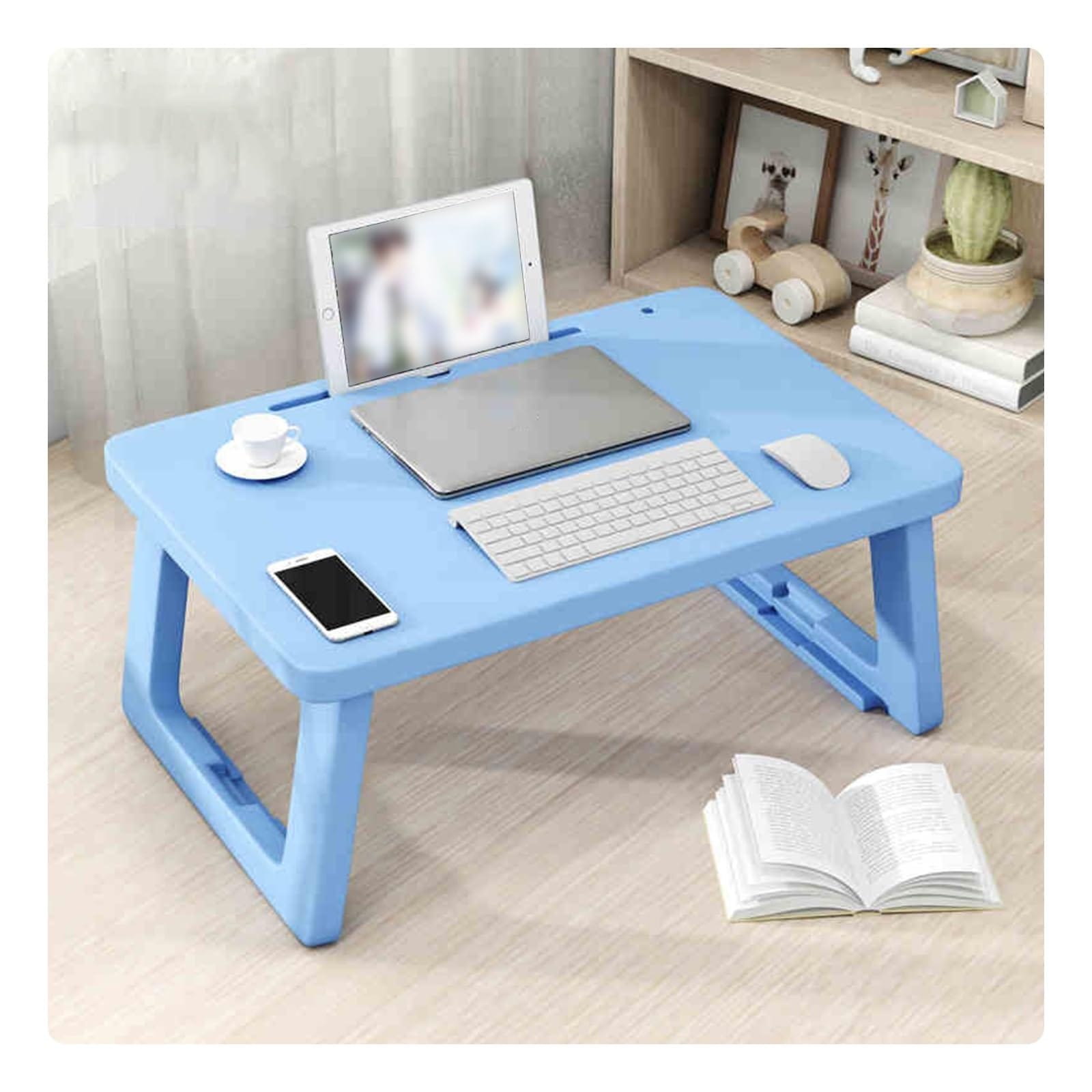 ラップトップデスクベッドローテーブルラップトレイポータブルスタンディングテーブルラップトップ用の折りたたみ式ベッドテーブル折りたたみ可能な折りたたみ折り畳み式のスペースを占有することはできま