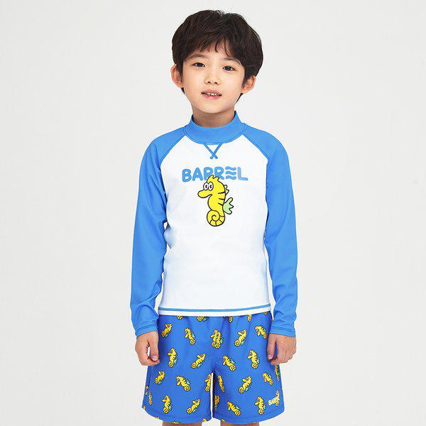 [] キッズ ノーティカル シーホース ラッシュガード ライトブルー (B4SKWRG304LBL)