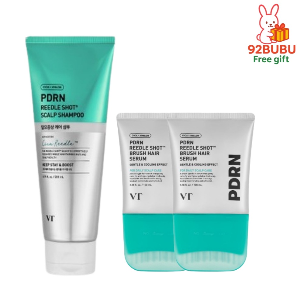 【スカルプケアセット】PDRNリドルショット スカルプシャンプー200ml +ブラシヘアセラム100ml ×2/皮脂ケア/頭皮マッサージ頭皮クレンジング/／デイリー/毛根サポート /頭皮トラブルケア