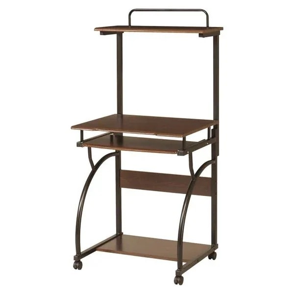 パソコンデスク 机 おしゃれ 北欧モダン スリム 省スペース ラック 棚 キャスター スライドテーブル 60cm