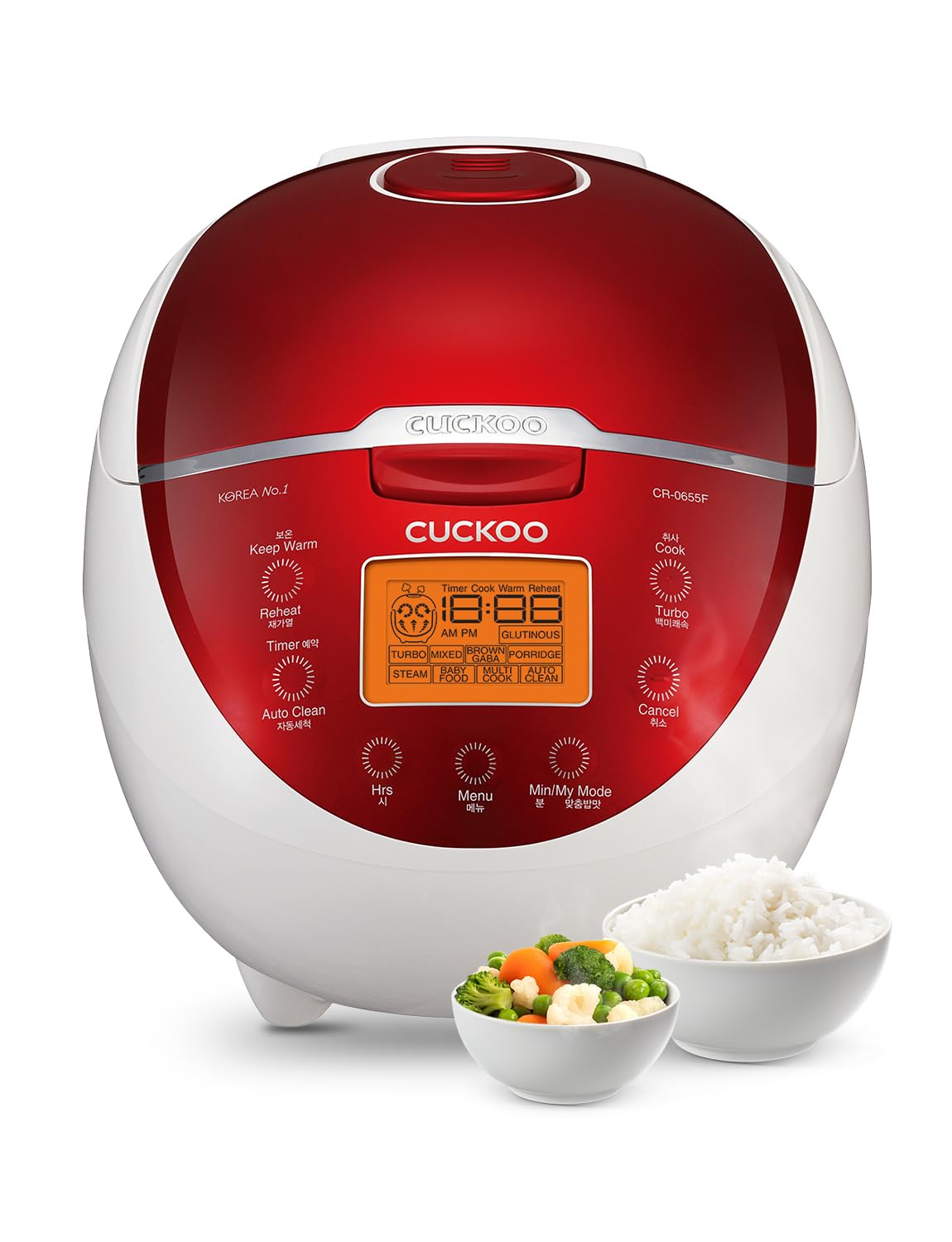 Cuckoo CR-0655F 6 Cup Electric Warmer Rice Cooker 110v Red by Cuckoo