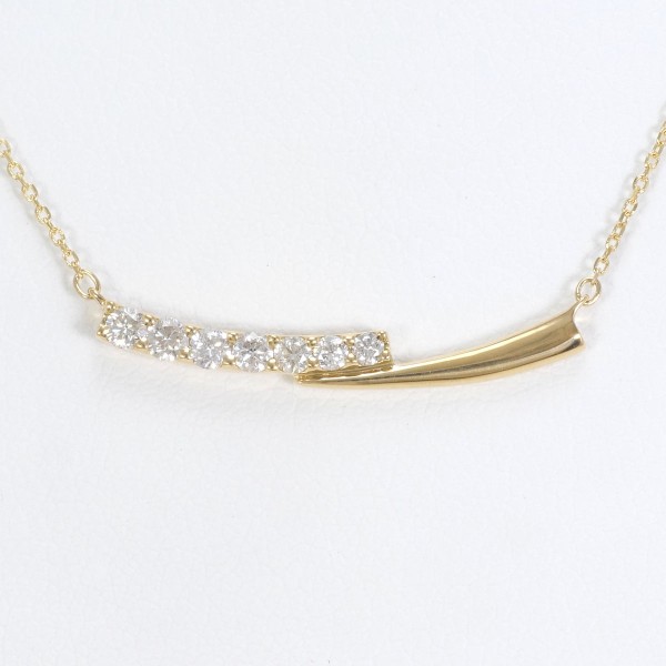 K18 18金 YG イエローゴールド ネックレス ダイヤ 0.16 約42cm ジュエリー 中古