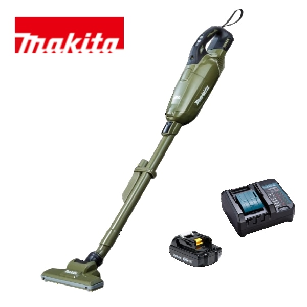 当店だけ！バッテリー充電器も1年保証! マキタ コードレス掃除機 18V 紙パック式 オリーブ CL285FDZO + 軽量バッテリー BL1815N + コンパクト充電器DC18WC 充電式